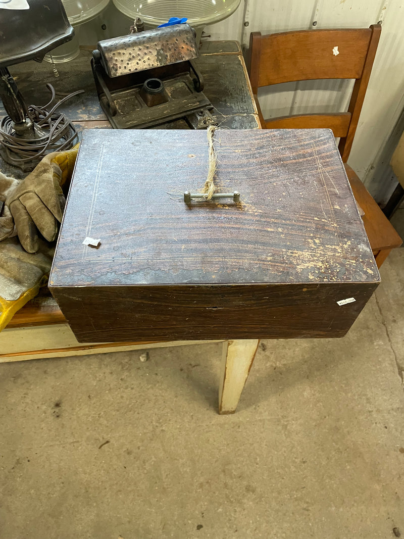 Antique safe box with key