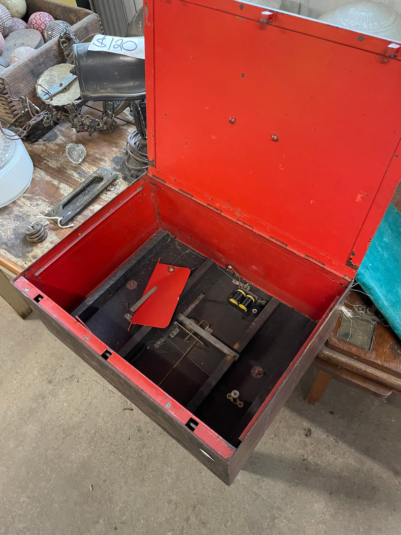 Antique safe box with key