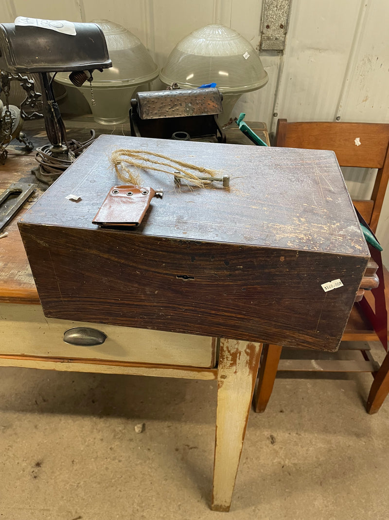 Antique safe box with key