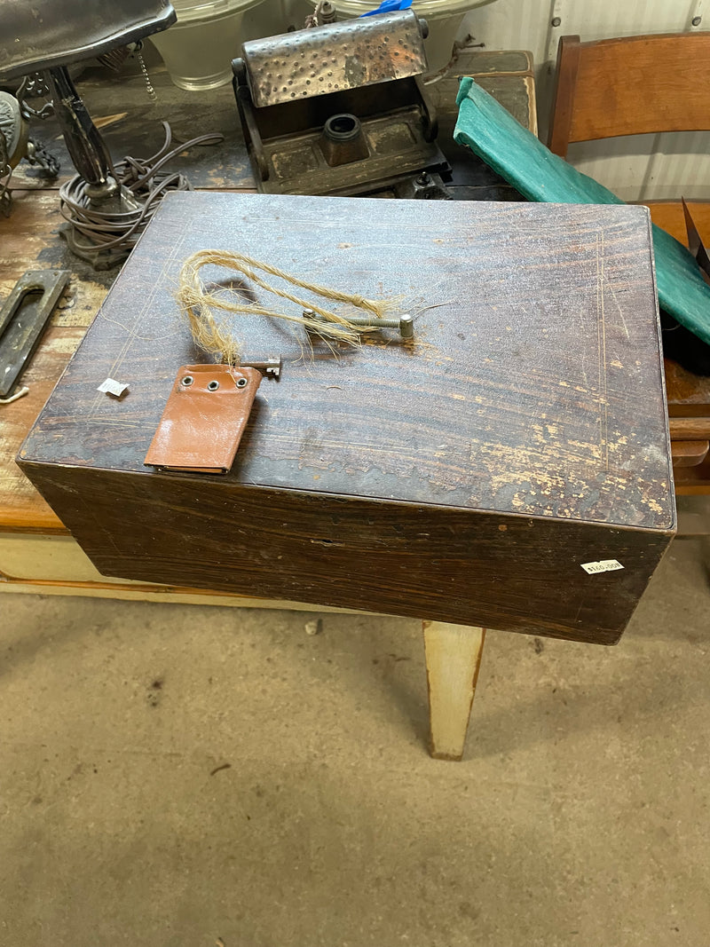 Antique safe box with key