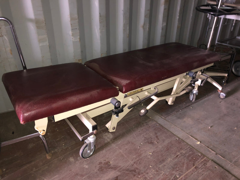 Medical - vintage bed/gurney - burgundy