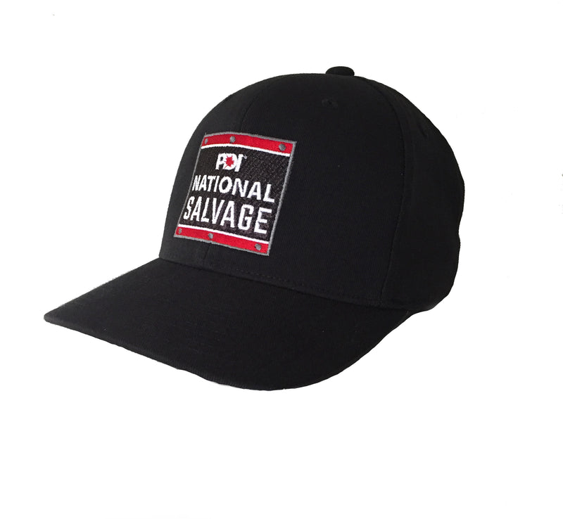 PDI National Salvage BLACK full-back hat with embroidered logo