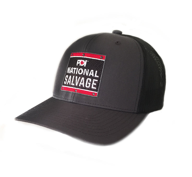 PDI National Salvage CHARCOAL/BLACK retro trucker hat