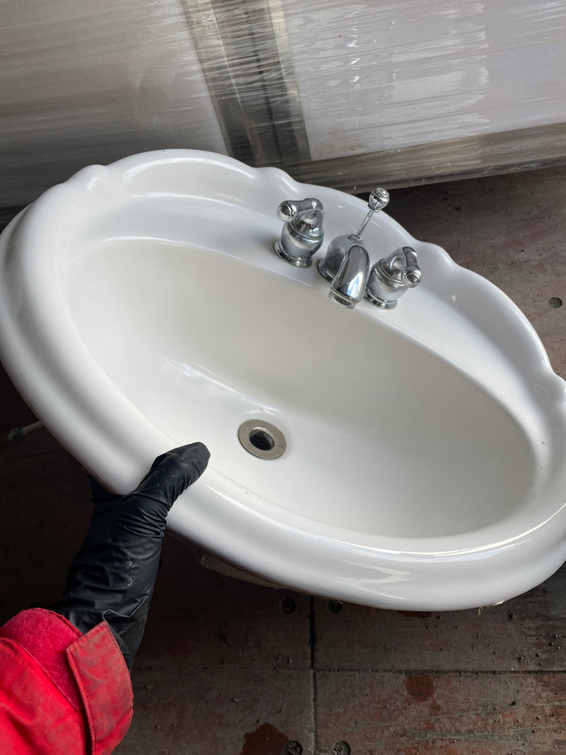 Porcelain Sink + Faucet