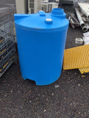 Blue plastic barrel